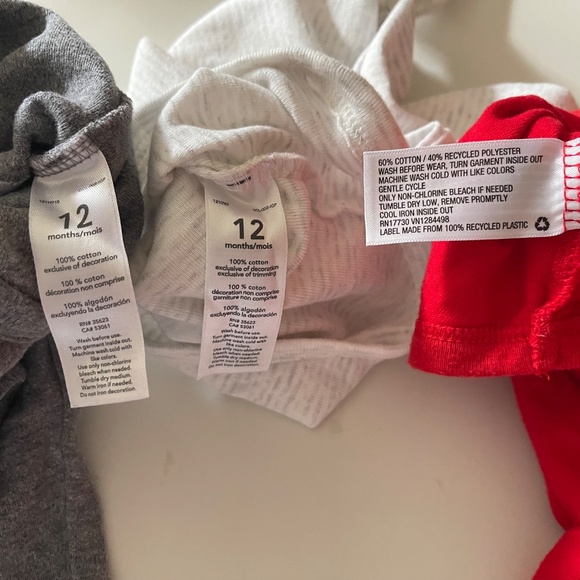 Carter’s, Cat & Jack baby girl lot of three onesies size 12 months - Picture 7 of 12